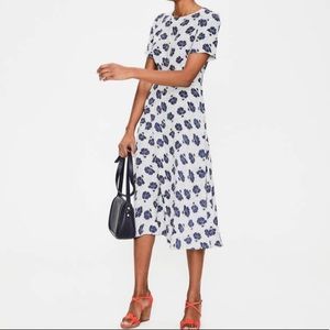 Boden Ruth Short Sleeve Floral Midi Dress 10 NWOT